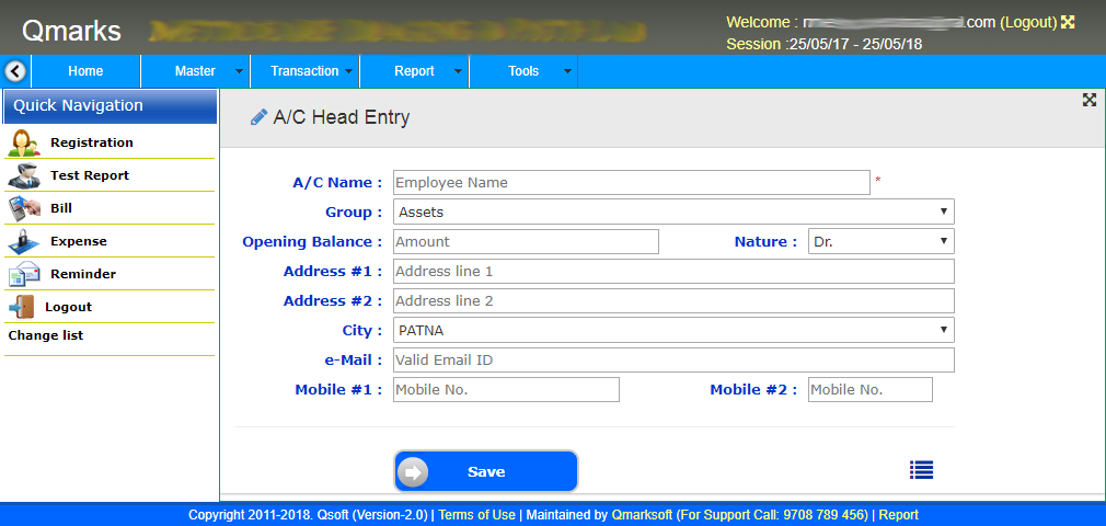 pathology-lab-account Screen