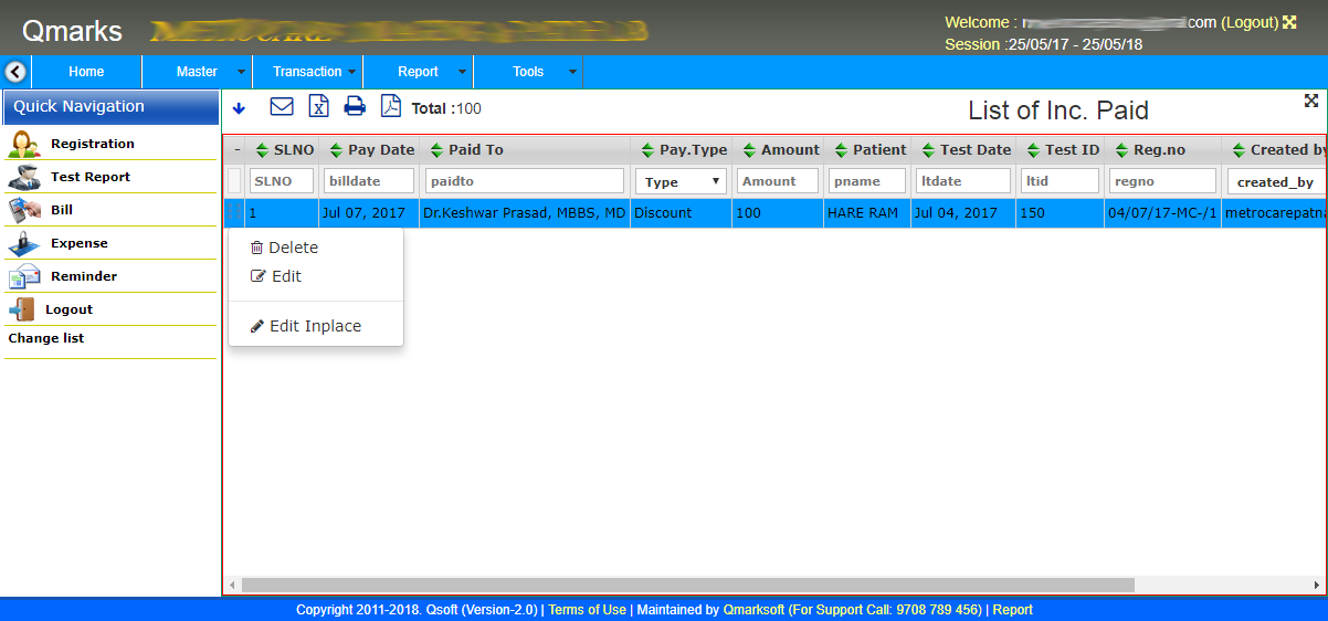 pathology-lab-incentive List Screen